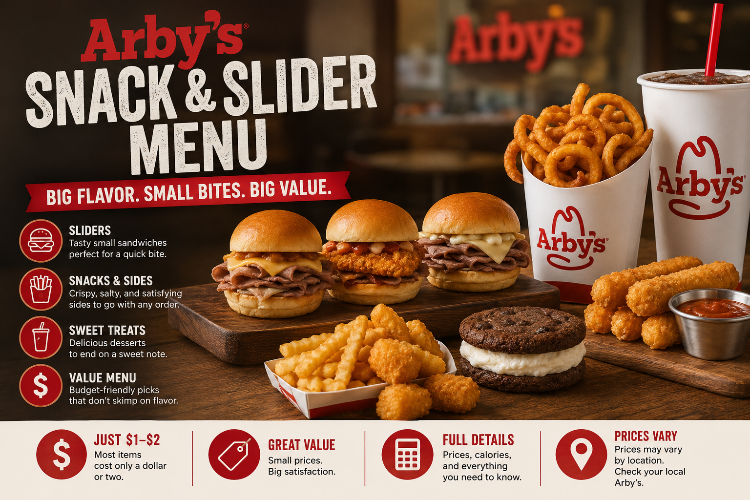 Arby's Snack and Slider Menu