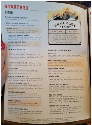 Lazy Dog Menu