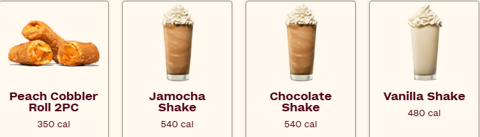Arby's Shakes and Beverages Menu